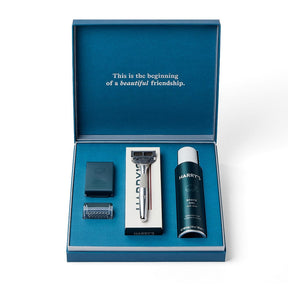 Harry’s Chrome Gift Set with 3 Razor Blades + Shave Gel