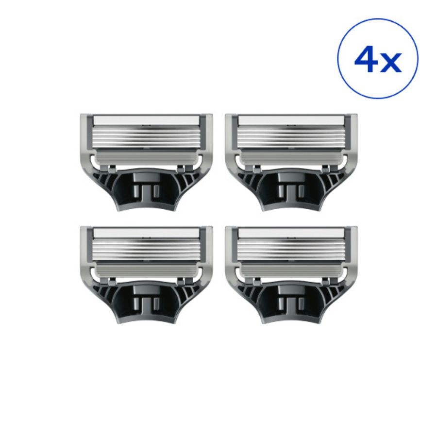 Four razor heads on a white background with a '4x' label.