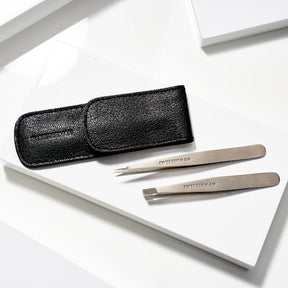 Tweezerman Petite Tweeze Set with Black Leather Case