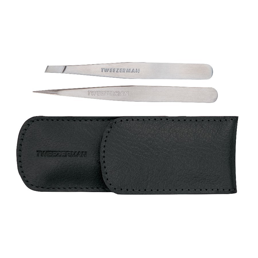 Tweezerman Petite Tweeze Set with Black Leather Case