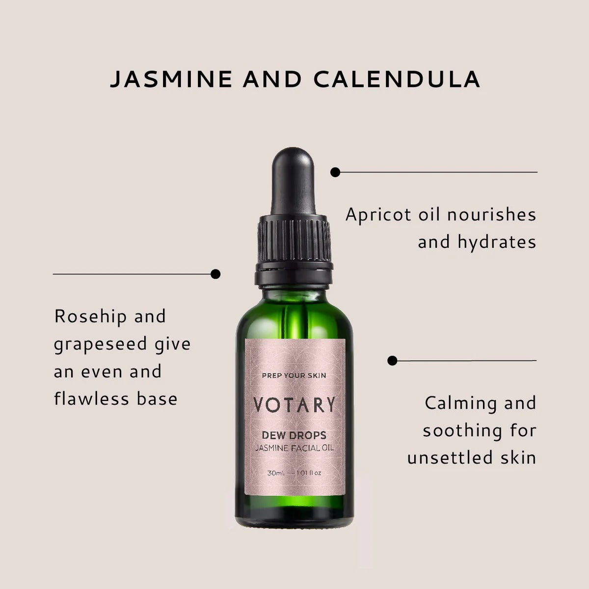 VOTARY Dew Drops - Jasmin Facial Oil