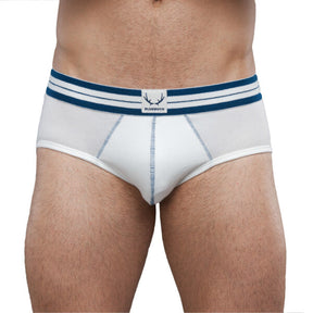 Slip blanc Bluebuck (coutures bleu marine)
