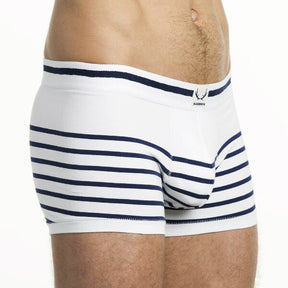 Bluebuck White Nautical Trunk  - Navy Stripes - Side